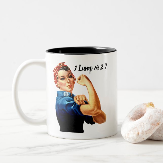 Rosie the Riveter Your Text Två-Tonad Mugg (Med munk)