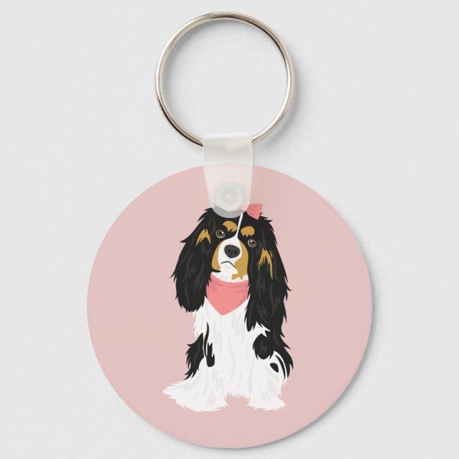 Rosie The Rosa Cavalier Kung Charles Spain Nyckelring (Framsida)