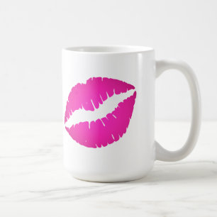 Rosig het rosa ombré läppstift kyss tryck kaffemugg