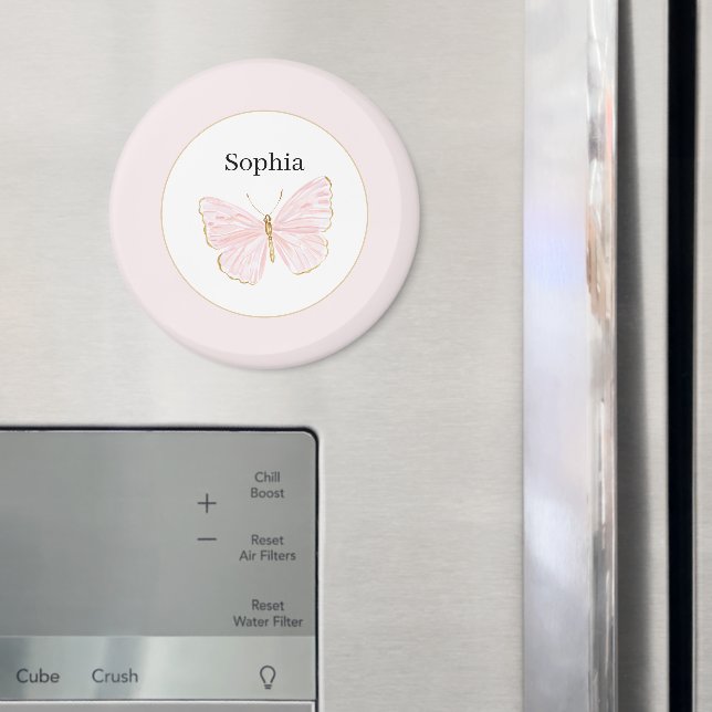 Rosig Rosa Fjäril Magnet (In Situ (Fridge))