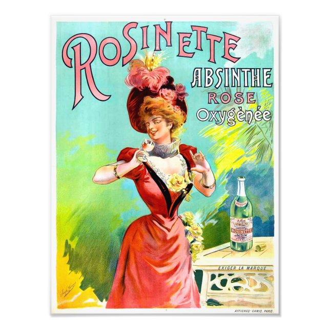 Rosinette Absinthe Vintage Advertisement Poster (Framsidan)