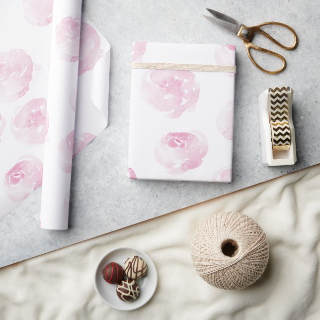 Rosins wrappingpapper - handmålade blommor presentpapper (Hantverk)