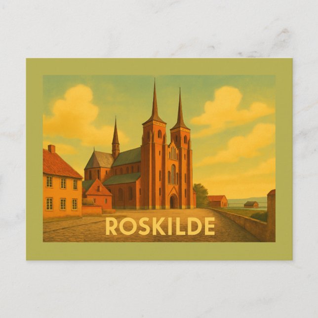Roskilde Danmark Katedral Vykort (Framsida)