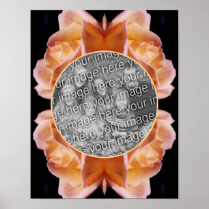 Rosknopp Blommig Ram Nyanserad Skapa Ditt Eget Fot Poster