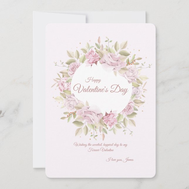 Roskrans Alla hjärtans dag-kort Inbjudningar (Framsida)