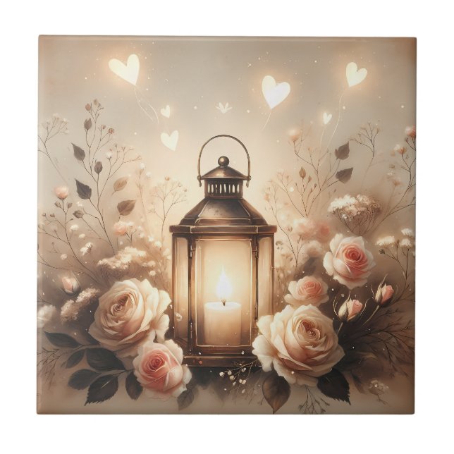 Roslantern Glöd Bouquet Kakelplatta (Framsidan)