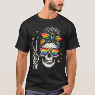 Röslig Buntad Hårskalle Regnbågsflagga Lgbt Gay Pr T Shirt