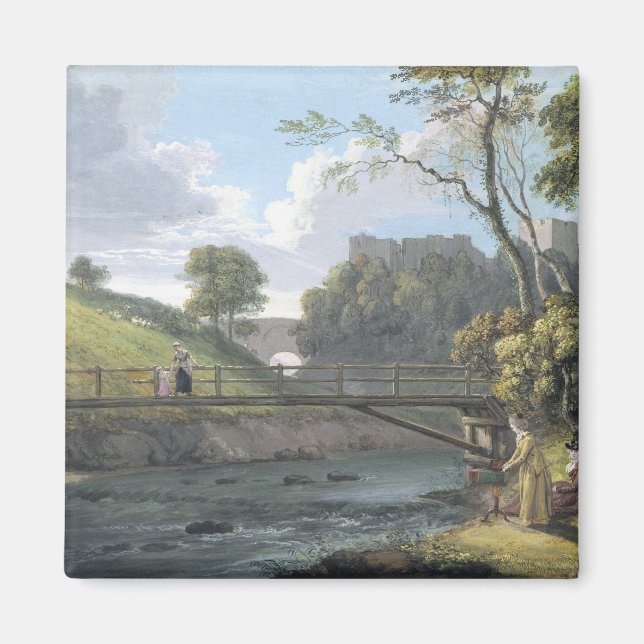 Roslin Castle, Midlothian (w/c och gouache på papp Magnet (Framsidan)