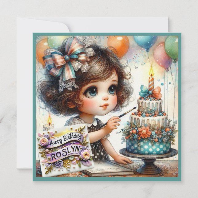 ROSLYN ~ Grattis på födelsedagen ~ kummeldekoratio (Framsida)