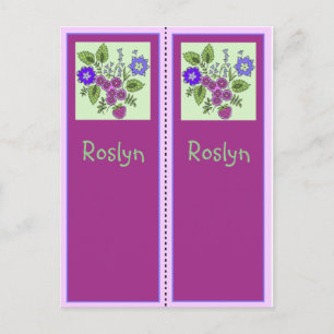 Roslyn Personlig Bookmark Postcard Vykort