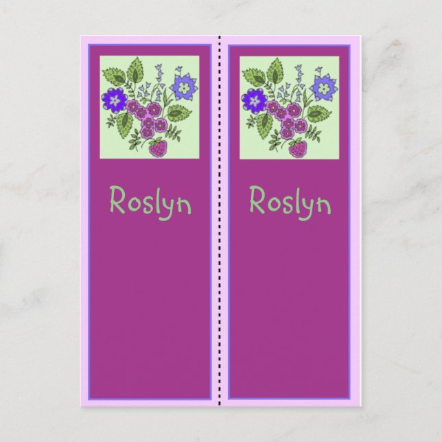 Roslyn Personlig Bookmark Postcard Vykort (Framsida)
