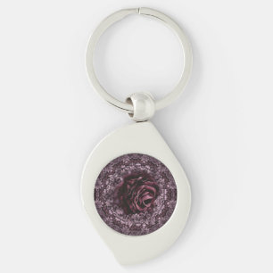 Rosmandala  swirl silverfärgad nyckelring