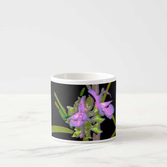 Rosmarin i blomning espressomugg (Framsidan)