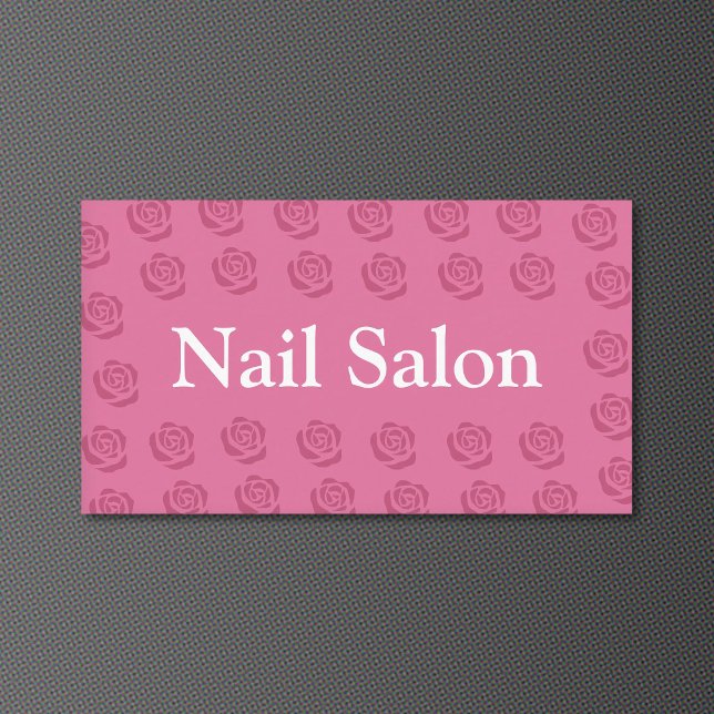 Rosmönster - Nagelsalong Visitkort (Roses Pattern - Nail Salon Business Card)