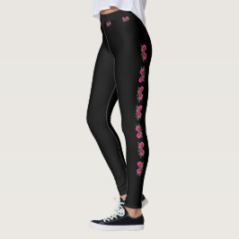 Rosmotiv Svart  Leggings