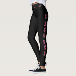 Rosmotiv Svart Leggings