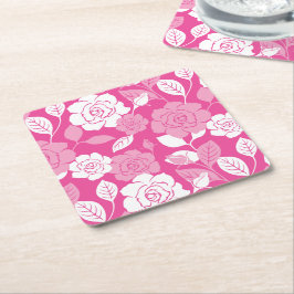 ROSMUSTER (ROSA) UNDERLÄGG PAPPER KVADRAT