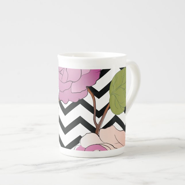 Rosor 27 benporslin mugg (Framsida höger)