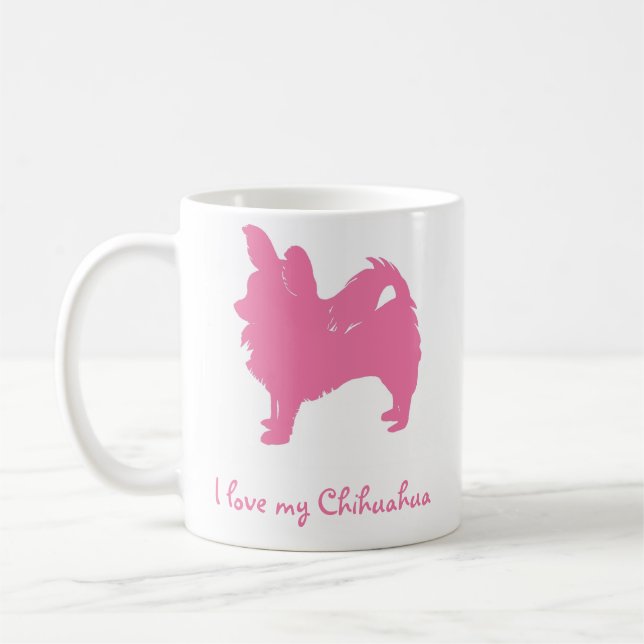Rosor älskar jag min Chihuahua Kaffemugg (Vänster)