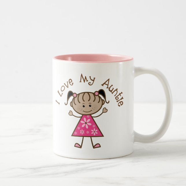 Rosor älskar jag min mostergåva Två-Tonad mugg (Höger)