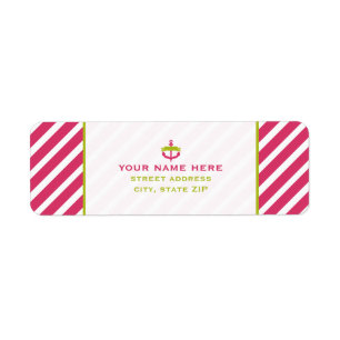 Rosor ankrar & den diagonala randadressetiketten returadress etikett