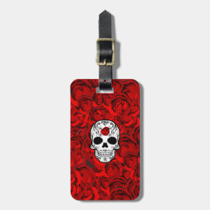 Rosor är röd Day of the dead Sugar Skull Bagagebricka