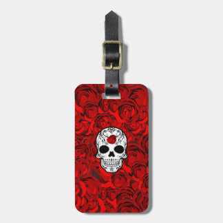 Rosor är röd Day of the dead Sugar Skull Bagagebricka