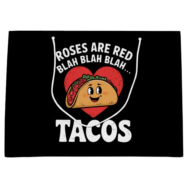 Rosor Är Röda Blah Tacos Rolig Alla Hjärtans Dag (Framsidan)