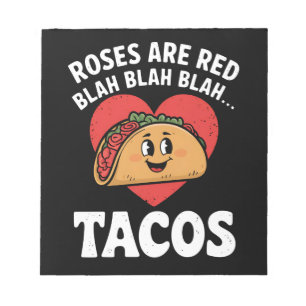 Rosor Är Röda Blah Tacos Rolig Alla Hjärtans Dag Anteckningsblock