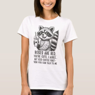 Rosor Är Röda, Iced Coffee Är Livet - Söt Tvättbjö T Shirt