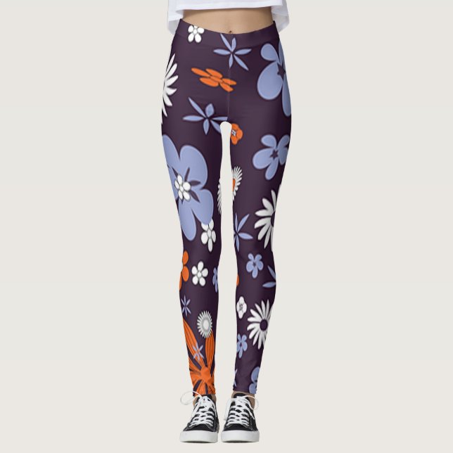 Rosor blommande grön modern Leggings livdamstil (Framsida)
