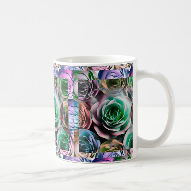 ROSOR BLOMMAR KONSTNÄRLIGT STILFULLT KAFFEMUGG (Höger)