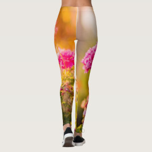 Rosor blommig grön röd Leggings lifewomenstyle