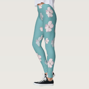 Rosor blommig grön röd Leggings livdamstil