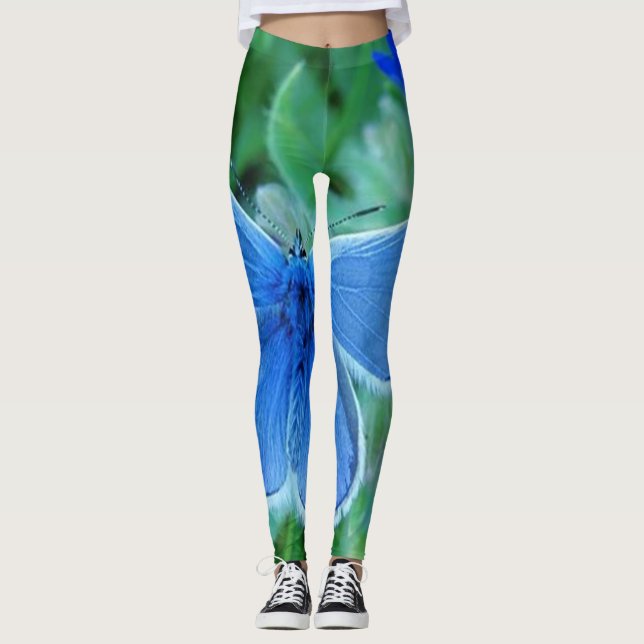 Rosor blommig grön röd  modern chic stil Leggings (Framsida)
