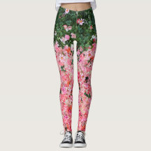 Rosor Blommig Grön Röd Modern Chic svarta Leggings