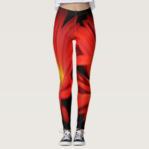 Rosor blommigt grönt röd modernt stil Leggings