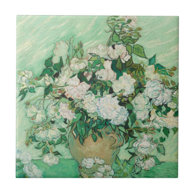 Rosor - Blommor Bouquet Kakelplatta (Framsidan)