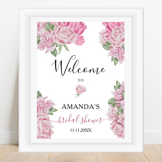 Rosor blommor - välkomstskylt för bröllopsfest poster (Skapare uppladdad)
