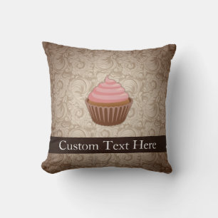 Rosor/brun muffin kudde