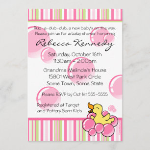 Rosor bubblar Ducky baby showerinbjudningar Inbjudningar