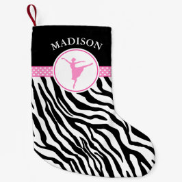 Rosor din kända zebra tryckbalettdansör liten julstrumpa