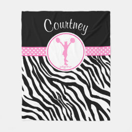 Rosor din kända zebra tryckhejaklacksledare/Pom Fleecefilt