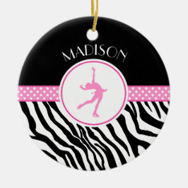 Rosor din kända zebra tryckkonståkning julgransprydnad keramik