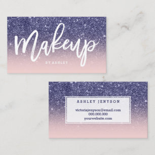 Rosor för glitter för typografi för Makeupkonst Visitkort