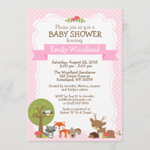 Rosor för inbjudan för skogsmarkskogbaby shower