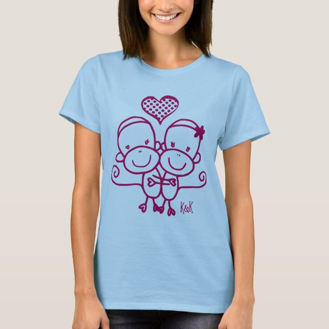 Rosor för körsbär för ~ för sock monkeyHugz Tee Shirt (Framsida)