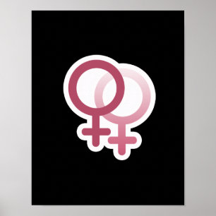 ROSOR FÖR LESSBIAN-KÄRLEKSYMBOL POSTER