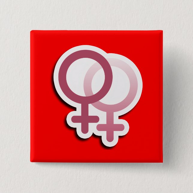 ROSOR FÖR LESSBIAN-KÄRLEKSYMBOLER - .PNG KNAPP (Framsida)