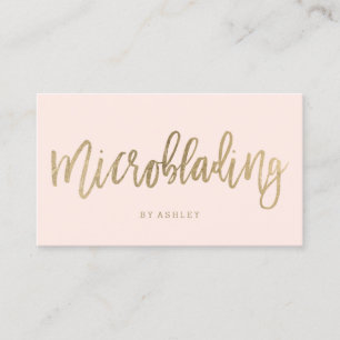 Rosor för Microblading eleganta guld- Visitkort